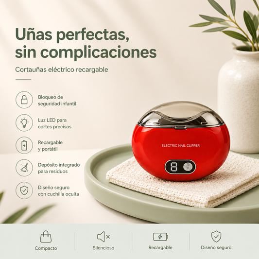 Cortauñas Eléctrico Recargable LED
