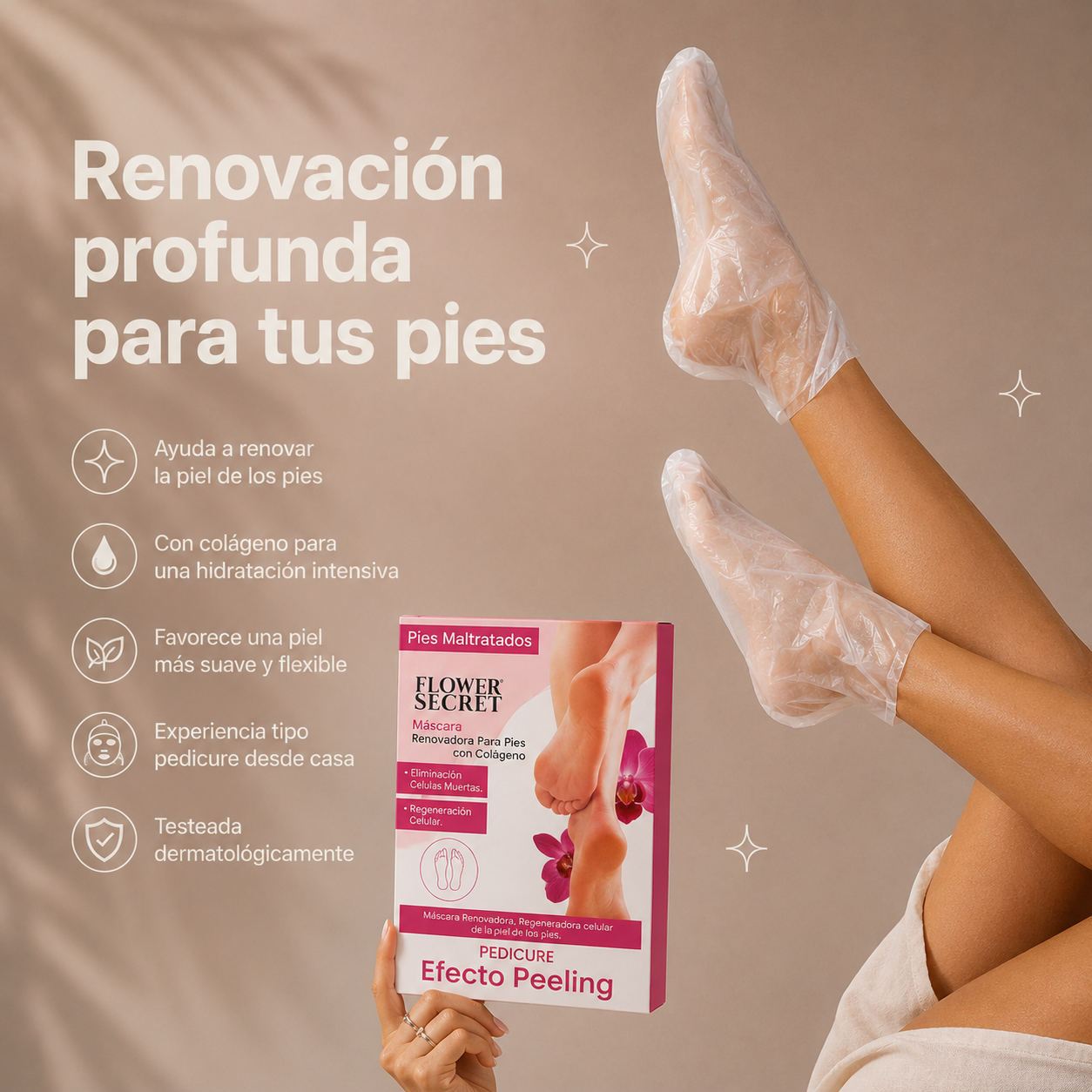 Máscara Renovadora para Pies con Colágeno