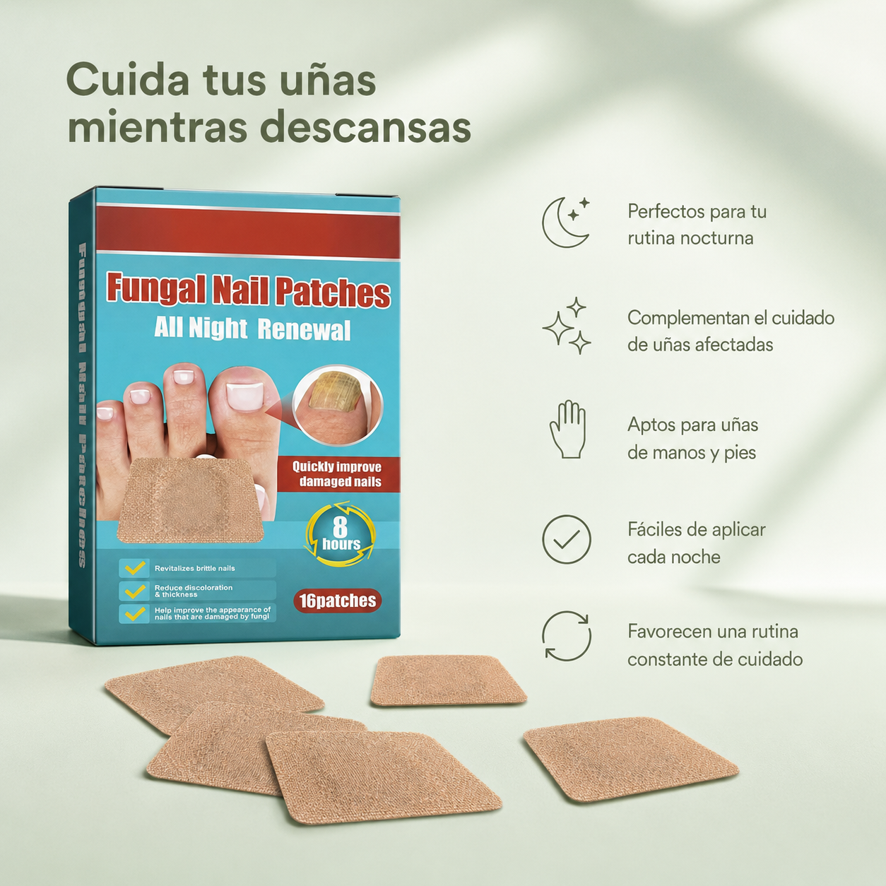 Parches Reparadores para Uñas con Hongos